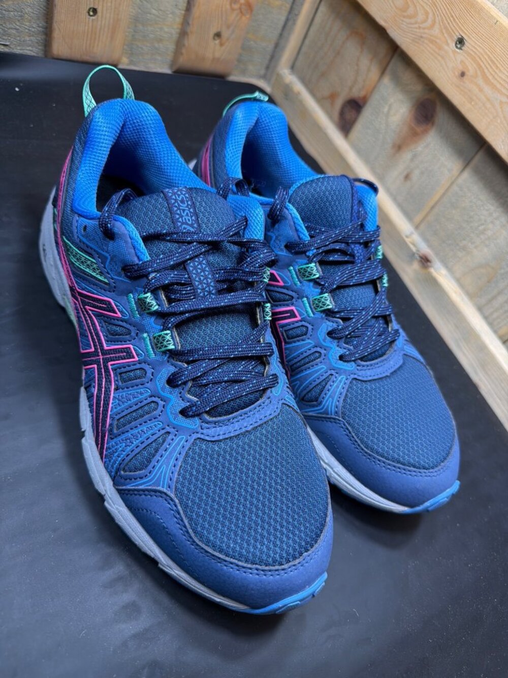 ASICS Gel-Venture 7 Womens Size 9 Blue Pink Trail Running Shoes 1012A476 - Picture 2 of 9